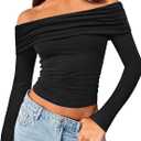 Trendy Queen Long Sleeve Shirts for Women 2026 Fall Fashion Tops Outfits Clothes, Small