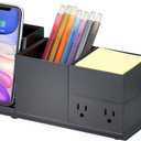 Bostitch Konnect Qi Certified Wireless Charging Desk Accessory Kit with Pencil Cups