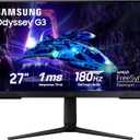 Samsung 27-Inch Odyssey G3 (G30D) Series FHD Gaming Monitor, 1ms, 180Hz, AMD FreeSync, Adjustable Stand, Black Equalizer, Virtual Aim Point, Eye Saver Mode, Flicker-Free, LS27DG302ENXZA