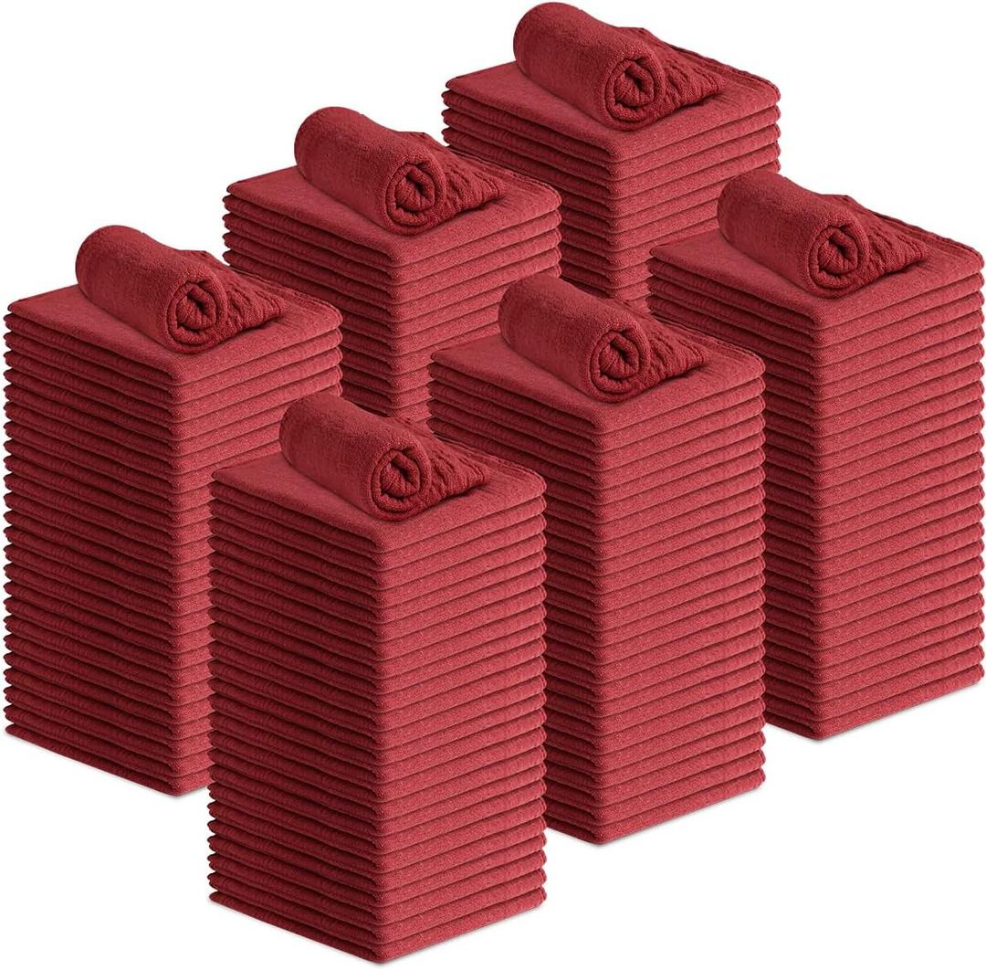 Avalon Towels Cotton Shop Rags (Pack of 150) Size 12x14 Inches Cleaning Rags Absorbent Shop Towels and Multipurpose Cleaning Towels for Automobiles, Industries, Garage and Homes (Red)