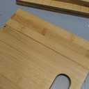 Clear Acrylic File Box Organizer, Bamboo Hanging Folder Storage Boxes, Filing Crate Bin Holder with Handle for Home Office Desk, Letter Size