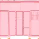 Utensil Drawer Organizer for Kitchen, Expandable Silverware Organizer Cooking Utensils Tray, Large Cutlery and Flatware Holder, Kitchen Tools & Gadgets Storage (Pink)