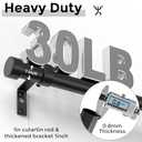 Black Curtain Rods for Windows 170 to 240 Inch(3-20 Feet),extra long drapery rod for large window,1" Diameter Rods with Modern Style End Cap Finials,Size:36-240 Inch