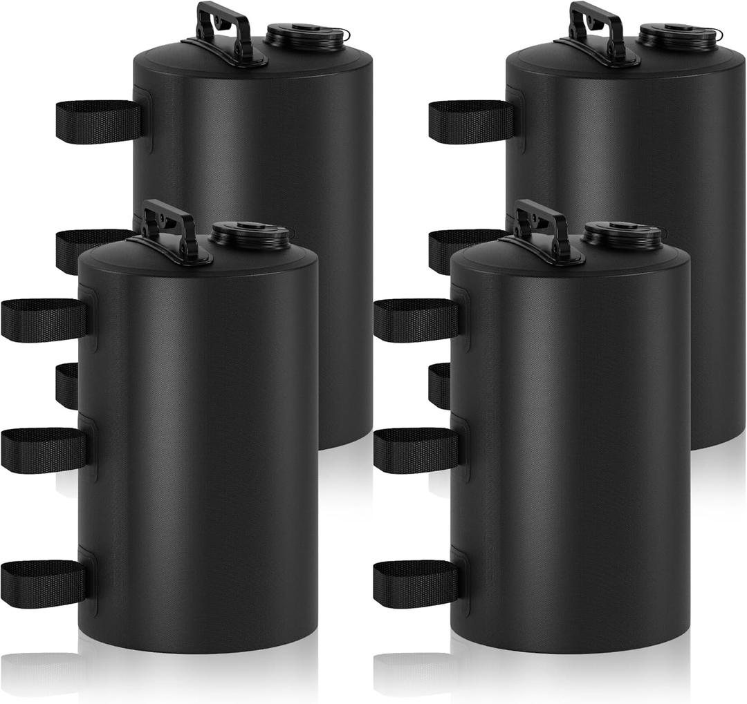 Canopy Water Weights Bag, 88 lb Tent 4 Leg Weights Bag, Portable 10L Water Bag Windproof Fixed Canopy Weights Bag, for Outdoor Pop Up Tent, Canopies, Gazebo, Shelter, 4 Pack (10L Black)