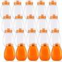 Layhit 20 Pieces 32 oz Plastic Honey Jars Clear Plastic Honey Bottles with Lids Container Dispenser with Flip Lid Empty Squeeze Bottle for Easy Storing and Dispensing (Modern)
