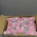 Set of 8 Pink Baby Shower Decoration for Girl Baby LED Letters Party Supplies Light up Letter Battery Operated Letter for Table Centerpieces Wedding Valentines Day Decoration(8.7 Inch)