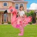 tasanor Inflatable Costumes for Kids,Blow Up Ride On Flamingo Suit,Halloween Costumes for Girls/Boys (Pink)