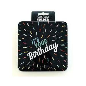 Surface Packaging It's Your Birthday Square Gift Card Holder Tin, 5 Pack