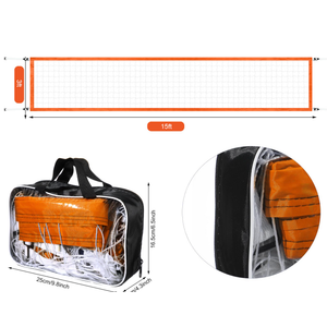 ShinyRelief Pool Volleyball Net Replacement 15 x 2.95 ft Volleyball Net Outdoor Portable Volleyball Net for Backyard Swimming Pool Beach(Orange)