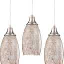 karyfine Milk Mini Glass Pendant Lights,Blown Art Glass Pendant Hanging Light Fixtures Kitchen Island Pendant Lamp Shade with Brushed Nickel Finish for Bar Counter,Hallway,Dining Room-3Pack
