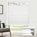 LazBlinds No Tools No Drill Cordless Cellular Shades, Top Down Bottom Up (TDBU) Honeycomb Shades for Home, Light Filtering Thermal Insulation Blinds for Windows, 27" W x 64" H, White