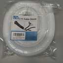 Cable Management Sleeves 1.5in - 2 Pack 4.1ft Split Braided Cable Sleeve White, Wire Organizers for Cords, Hard PE Cord Protectors from Pets, Flexible Cord Wrap Wire Sleeve for Computer Cord Organizer