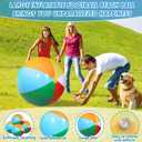 Sosation 4 Pcs Giant Inflatable Beach Ball 30inch Large Baseball Soccer Basketball Football 2.5ft Inflatable Sport Ball for Summer Pool Beach Outdoor Sports Themed Party(Rainbow Style), 30 inches or 75 centimeters