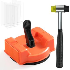 Heavy Duty Floor Gap Fixer Tool with Rubber Mallet, Laminate Flooring Tools with Enhanced Suction Cup & 5 PCS Sticky Pads for Wood Floor, Laminate, Vinyl Plank, Hardwood