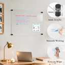 Acrylic Dry Erase Board for Wall, 24 "x 16" Black Non-Magnetic Acrylic Wall Memo Board, Large Clear Family Planner White Board for Home and Office - Blank