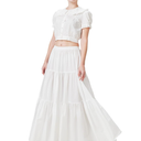 BEAUTELICATE 100% Cotton Victorian Maxi Skirt Women Gypsy Medieval Renaissance Boho Skirt Full Length, Size M