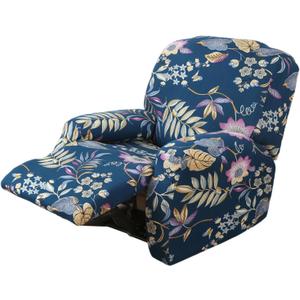 FUANGUI Recliner Chair Cover 4-Pieces Lazyboy Cover for Recliner Chair with Storage Pockets Furniture Protector for Living Room, Jacquard Sofa Slipcover for Kids, Pets, Dog and Cat