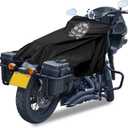 Motorcycle Seat Cover Sun Protection Cover Lightweight Half Covers Outdoor Sun Dust Covers UV Protection for Most Motorcycles Full Dress Touring Cruiser - Black Style B,M (Black with Skull Pattern)