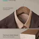 SONGMICS Extra Wide Wooden Suit Hangers, Set of 10 Clothes Hangers, Swivel Hooks, Non-Slip Bars, for Outfits, Suits, Coats, Shirts, Dresses, Walnut Color UCRW050KZ01