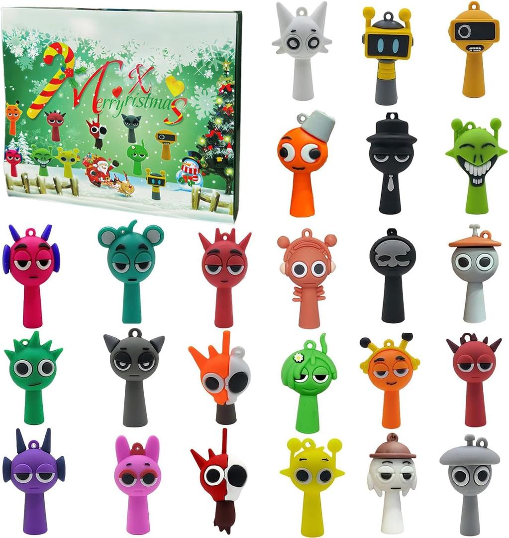 2025 Christmas Advent Calendar 24-Day Countdown Calendar Suitable for Children and Adults Includes 24 Classic Collectible Dolls Decorative Ornaments Gifts for Boys, Girls, and Teens
