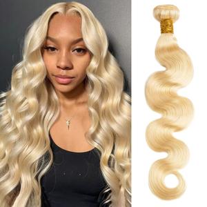 613 Blonde Bundles Human Hair Body Wave Single Bundle 22 Inch 12A Grade 100% Unprocessed Human Hair Brazilian Virgin Hair Weave 613 Body Wave Bundles Machine Double Weft 100G
