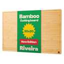 Riveira Wood Cutting Board – Gourmet Bamboo Grandeur: 30 x 20 Cutting Boards For Kitchen – Natural Wooden Cutting Boards For Kitchen – Innovative Juice Grooves Bamboo Cutting Board