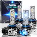 9005 9006 Light Bulbs Combo, 800% Ultra-Bright 20000LM, 6500K Cool White Light, 1:1 Mini Size, with Cooling Fan, IP68 Waterproof, Plug and Play, Pack of 4