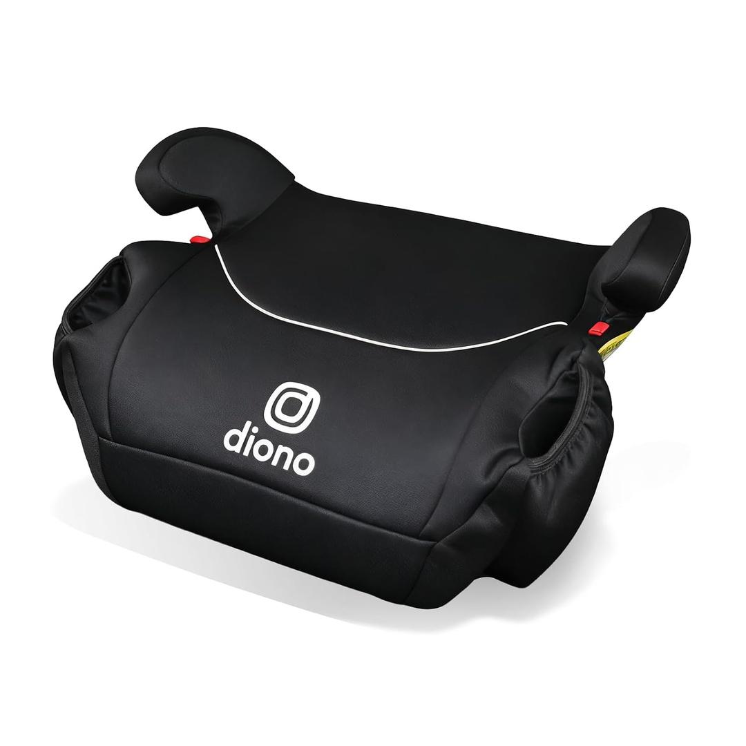 Diono Solana, No Latch, Single Backless Booster Car Seat, Lightweight, Machine Washable Covers, Cup Holders, Black, Manuf Date 05/10/2026