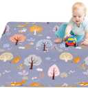 Washable Baby Play Mat Portable Playmat for Babies 63x43, Foldable Toddler Playpen Non-Slip Baby Tummy Time Mat, Soft Floor Play Mats for Infants Extra Large Crawling