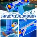 2026 Upgraded Pool Vacuum Cleaner for Above Ground Pool, 52" Telescopic Pole Jet Underwater Cleaner with 3 Scrub Brushes and 2 Mesh Net, Portable for Spa Fountain, Attaches to Garden Hose (Ocean Blue)