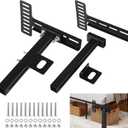 2 Pcs Bed Headboard Brackets, Adjustable Mounting Extension Brackets, Universal Headboard Attachment Kit for Adjustable Bed, Iron Construction, Black Metal Finish, Easy Installation
