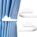 2 Pcs Cloud Curtain Tiebacks Acrylic Curtain Holdbacks with Screw Wall Mounted Tie Backs for Windows Home Decor