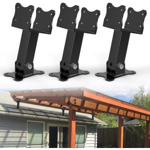3 Pcs Roof Riser Brackets Heavy Duty Pergola Roof Riser Beam Brackets Kit 304 Stainless Steel Adjustable Angle Roof Pergola Brackets for Patio Cover Roof Gazebo