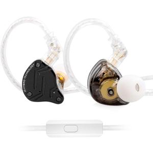 KZ ZS10 Pro X Gaming Earbuds, KZ in Ear Monitor,Upgraded 4BA 1DD in Ear Monitor Wired Headphone Multi Driver IEM Earphone with Silver-Plated Recessed 2Pin Cable for Audiophile (Dark, with Mic)