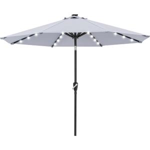 ABCCANOPY Solar Led Patio Umbrella with 32 Lights 11FT(Grey)