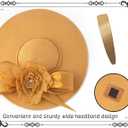 dressfan Church Fascinator Derby Hats for Women,20s 50s Linen Vintage Derby Hat for Church/Wedding/Cocktail/Tea Party
