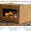 Chirons Pantry Bread Box with Clear View Window, Premium Bamboo Bread Storage for Kitchen Countertop, Farmhouse Organizer with Lid for Brioche, GlutenFree Loaves and Everyday Baked Goods