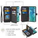 Asuwish Phone Case for Moto Edge Plus 2020 Wallet Cover and Tempered Glass Screen Protector Leather Flip Credit Card Holder Stand Lanyard Folio Cell Accessories Motorola Edge+ + XT2061 Women Men Blue