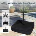 PHI VILLA 15ft Patio Umbrella Double-Sided Outdoor Market Extra Large Umbrella with Crank, Umbrella Base Included (Dark Red)