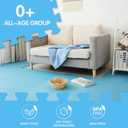 Coolcandy EVA Foam Play Mat, 16 Tiles Colorful Baby Play Mat, Square Kids Playmat with Solid Colored, 0.4" Thickened Interlocking Foam Floor Tiles, Puzzle Play Mat For Baby Lying, Playing (Light Blue)