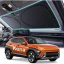 2026 Windshield Sun Shade for Hyundai Kona [100% Custom Fit & Cooling Tech Fabric] Superior UV & Heat Block, Foldable Sun Visor with Storage Bag Protects Interior, Fits 2018-2026