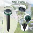 Mole Repellent for Lawns - Ultrasonic Gopher Repellent Solar Powered for Garden,Yard - Waterproof Sonic Mole Spike for Snake,Chipmunk,Outdoor Pest Control Vole Deterrent