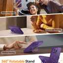CANSHN 360° Spin Magnetic Stand for iPhone 15 Pro Max Case [Full Camera Protection] [Compatible with Magsafe] [Translucent Matte] Shockproof Protective Kickstand Phone Cover 6.7" - Deep Purple