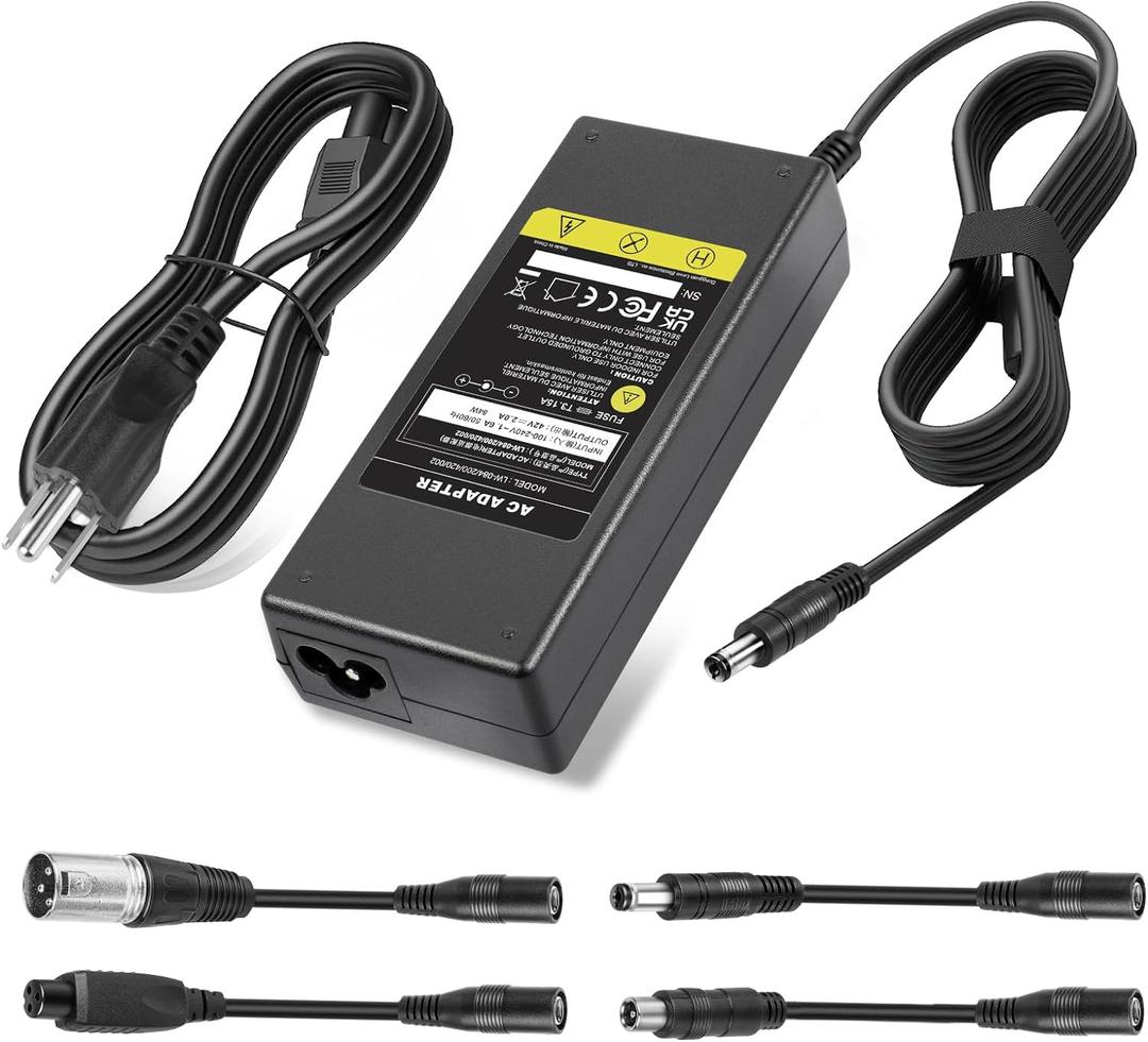 42V 2A Scooter Charger -with 5 Connections, Razor/Jetson/Voyage Charger, gotrax, ninebot Electric for 36V 10S Li-ion Battery.
