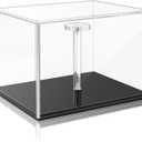 Mini-Helmet-Display-Case, UV Protection Acrylic Display Case Souvenirs and Collectibles Box for MINI Football Helmets with Black Base & Riser (Black Base & Riser, Stackable)