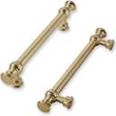 khtumeware 2 Pack 4inch(102mm) Hole Center Brushed Brass Cabinet Pulls Solid Heavy Duty Pull Cabinet Hardware Handle for Kitchens cabinets Dressers Pull for Bathroom