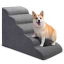 CiWiVOKi Dog Stairs for Bed, 5Step Dog Steps for Couch and High Bed, NonSlip Pet Stairs, 24" High Sofa Foam Ramp  Best for Small Pets, Older Cats with Joint Pain