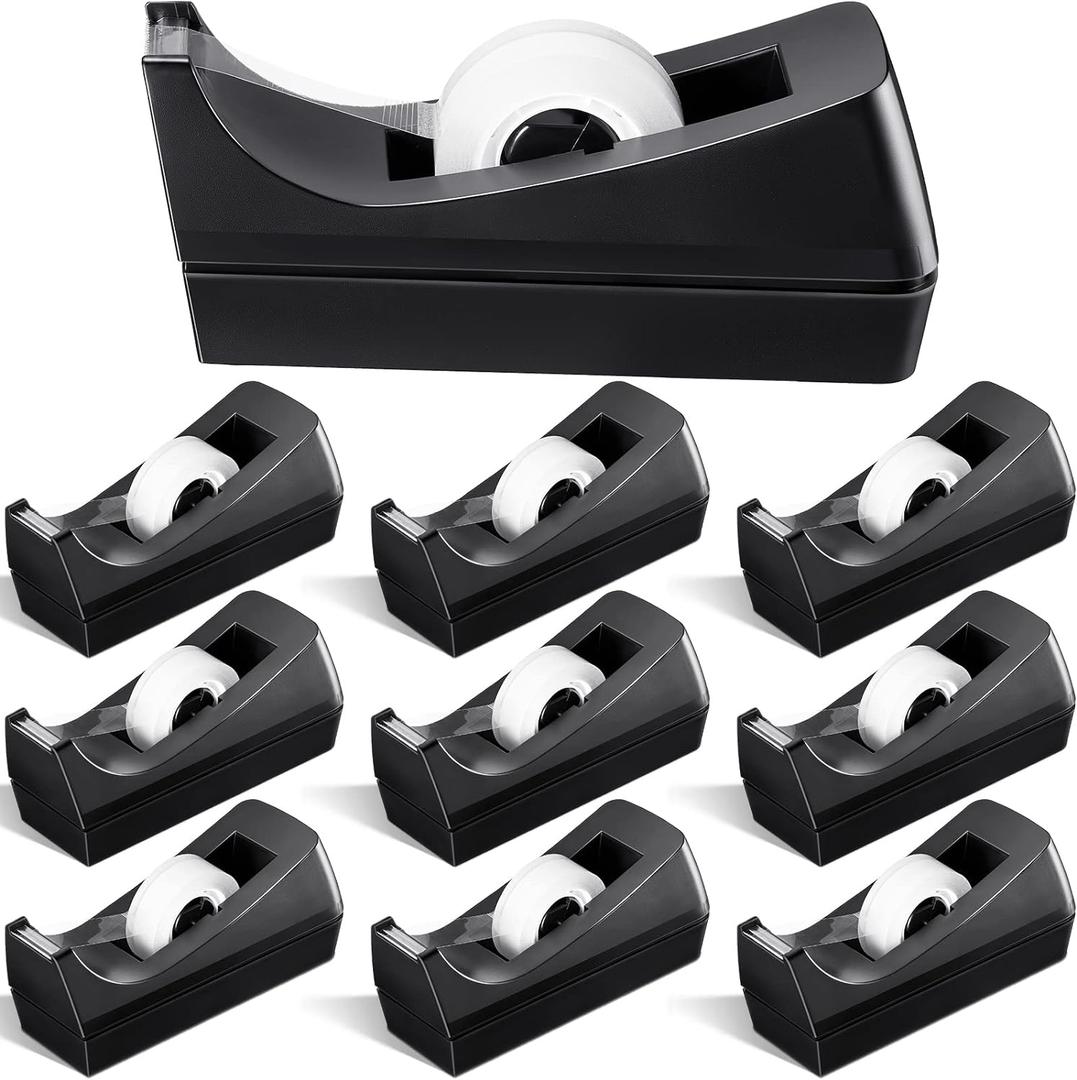 10 Pack Desktop Tape Dispenser Tape Roll Non Skid Base Tape Dispensers for Office Home School (Tape Not Included)