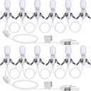 Meonum 2 Pack Accessory Cord with 6 LED T20 Bulbs, Indoor Blow Mold Light Warm White with Switch, E12 Christmas House Village Light with Fuse, Snow Village Light Replacement Cord for Holiday Decor