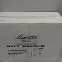 Liacere 350PCS Gold Plastic Plates-Disposable White and Gold Plates 50guest Baroque Plastic Dinnerware include 100Plates, 50Pack Pre Rolled Napkins with Silverware 50Cups for Wedding&New Years